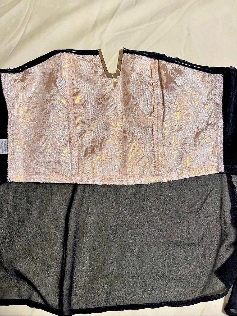 Black & Gold Metallic Maxi Skirt Size S - Picture 4 of 6